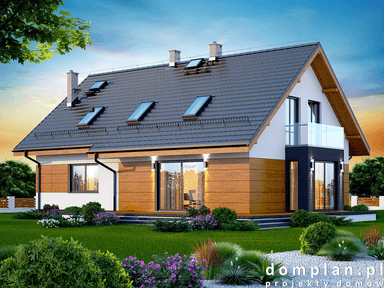 Wizualizacja domu jednorodzinnego Darlena XL z wykuszem