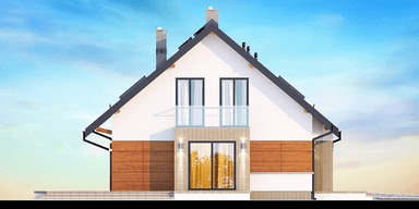 Elewacja boczna domu jednorodzinnego Darlena z wykuszem