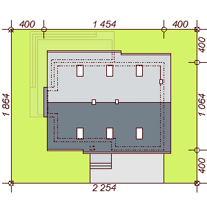Usytuowanie domu Darlrna z wykuszem na działce