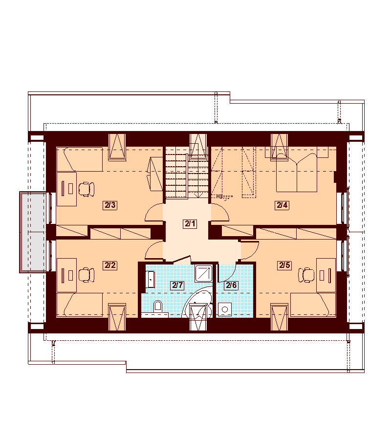 Rzut parteru domu jednorodzinnego Darlena z wykuszem