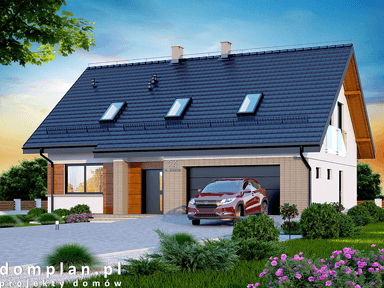 Wizualizacja domu jednorodzinnego Darlena z wykuszem