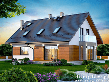 Wizualizacja domu jednorodzinnego Darlena z wykuszem