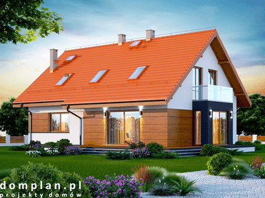 Wizualizacja domu jednorodzinnego Darlena z wykuszem