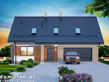 Wizualizacja domu jednorodzinnego Darlena z wykuszem