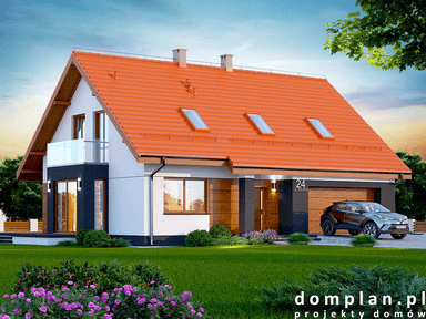 Wizualizacja domu jednorodzinnego Darlena z wykuszem