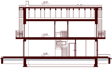 Przekrój projektu domu Diona