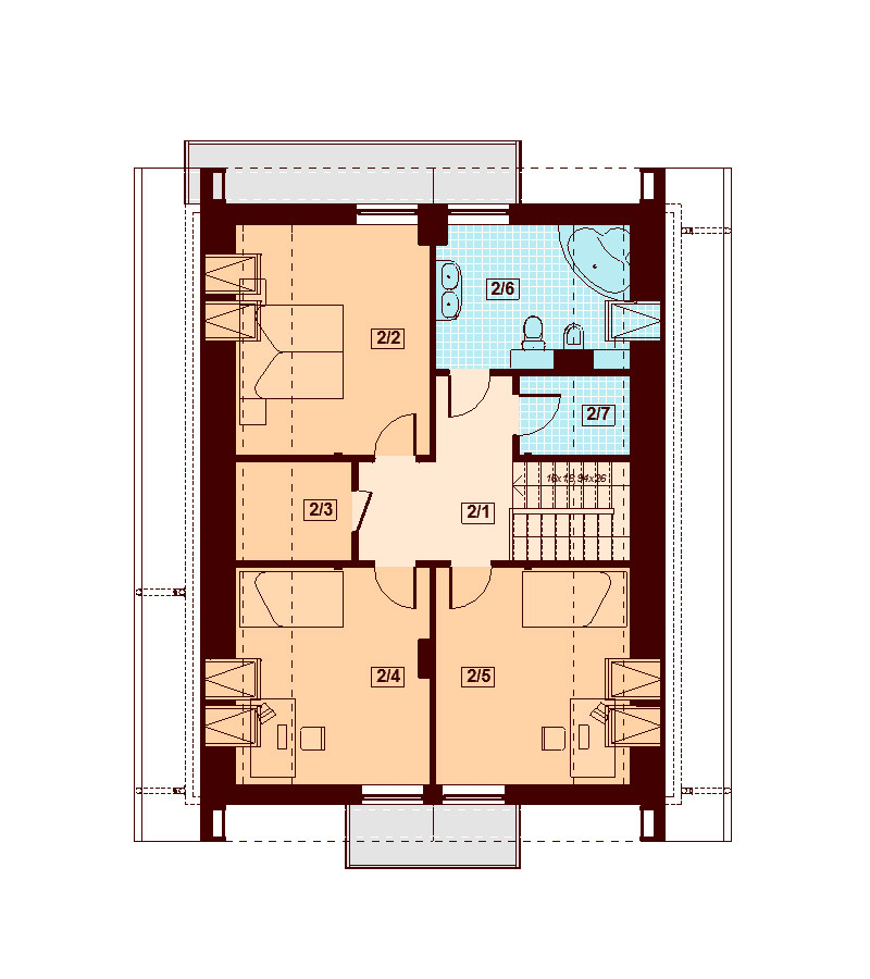 Rzut parteru domu jednorodzinnego Diona