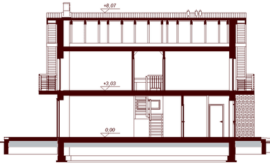 Przekrój projektu domu Diona Bis