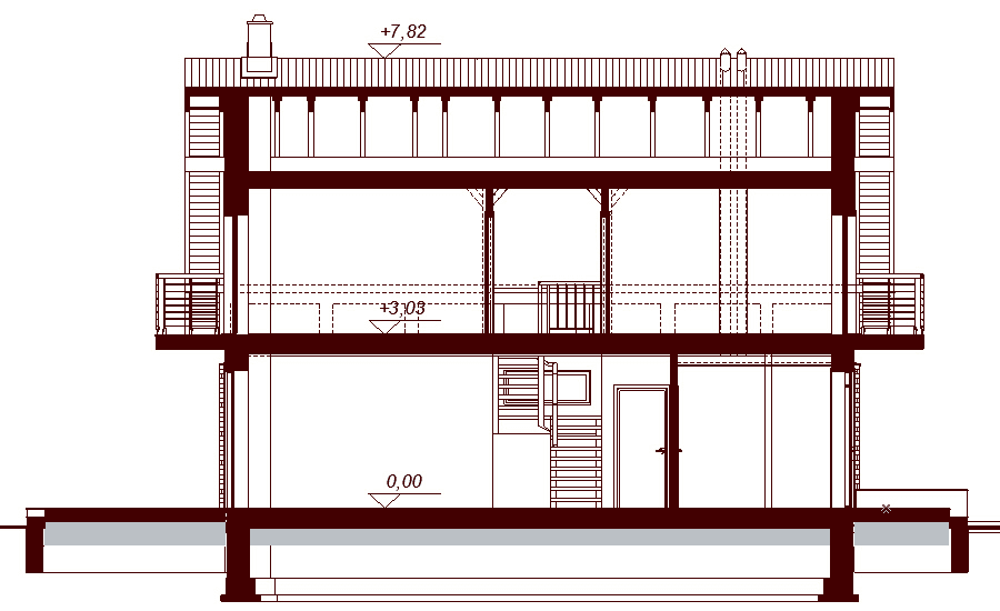 Przekrój projektu domu Diona Mała