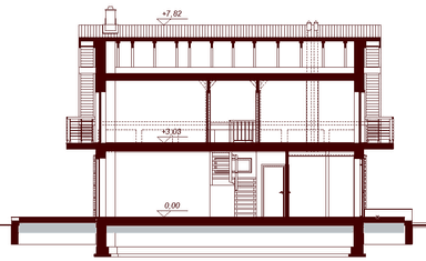 Przekrój projektu domu Diona Mała