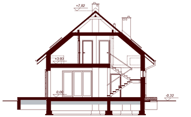 Przekrój projektu domu Diona Mała