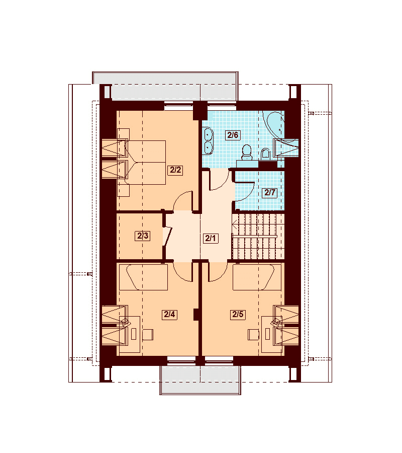 Rzut poddasza domu jednorodzinnego Diona Mała