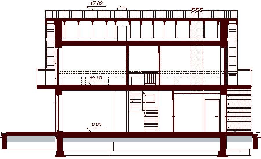Przekrój projektu domu Diona Mała bis