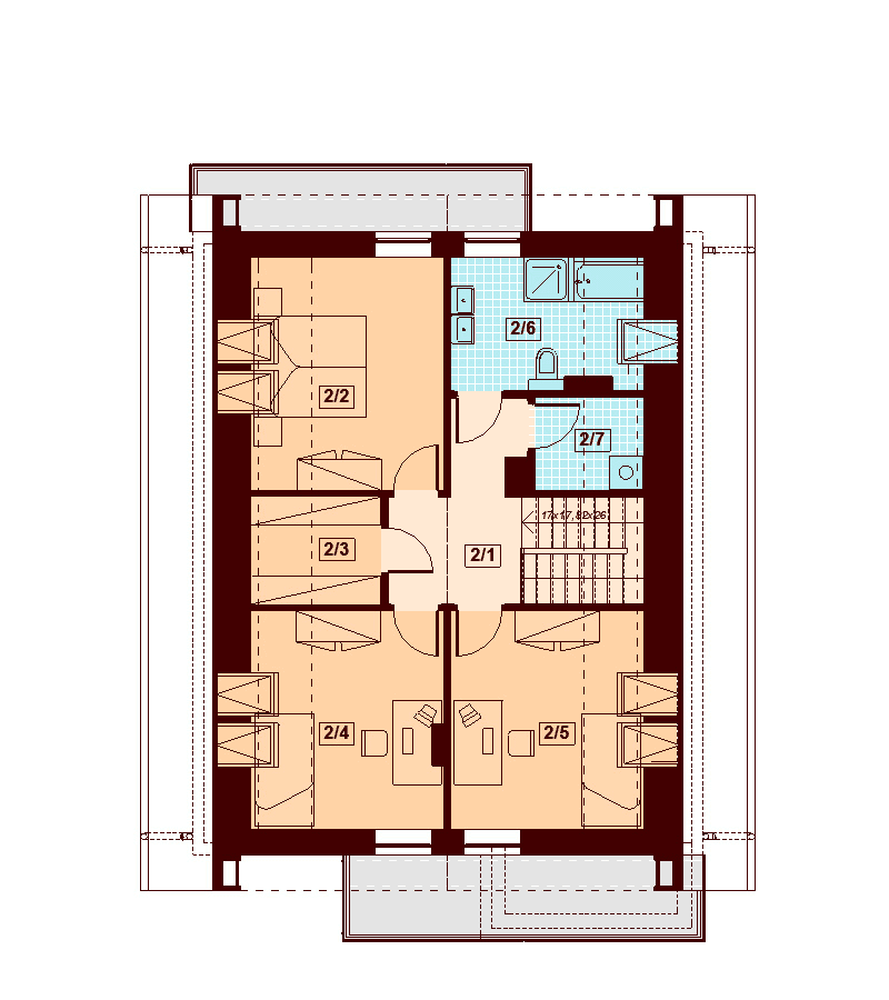 Rzut poddasza domu jednorodzinnego Diona Mała bis