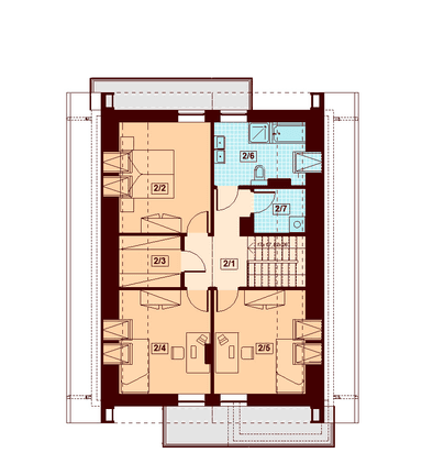 Rzut poddasza domu jednorodzinnego Diona Mała bis