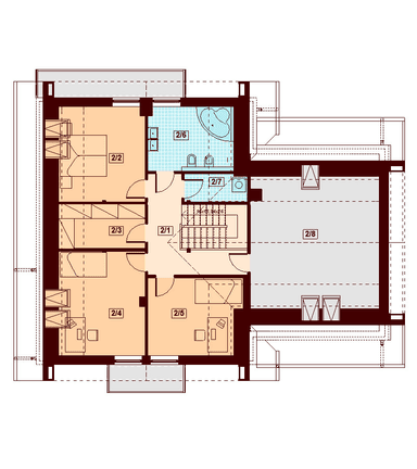 Rzut poddasza domu jednorodzinnego Galilea 2M