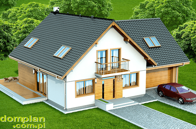 Wizualizacja domu jednorodzinnego Galilea 2M