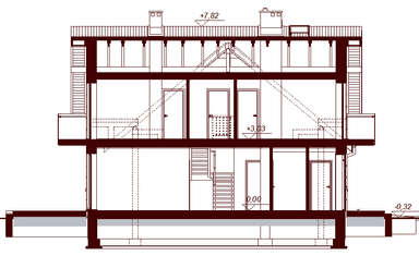 Przekrój projektu domu Galilea Bis 2M