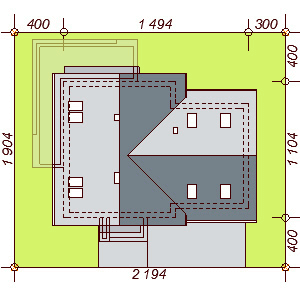 Usytuowanie domu Galilea Bis 2M na działce