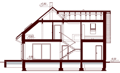 Przekrój projektu domu Galilea Bis