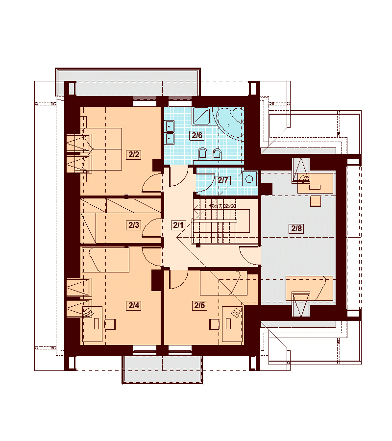 Rzut poddasza domu jednorodzinnego Galilea Bis