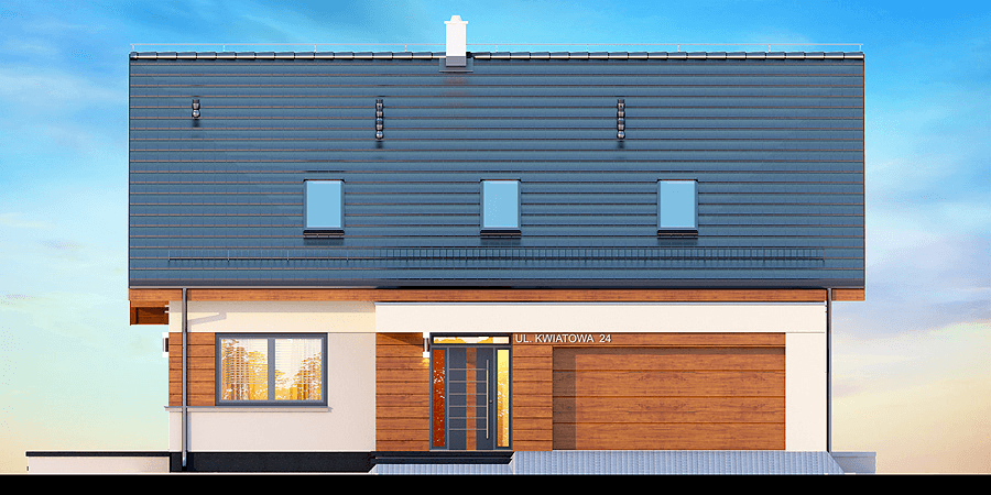 Elewacja frontowa domu Kaminero