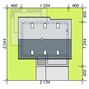 Usytuowanie domu Kaminero na działce