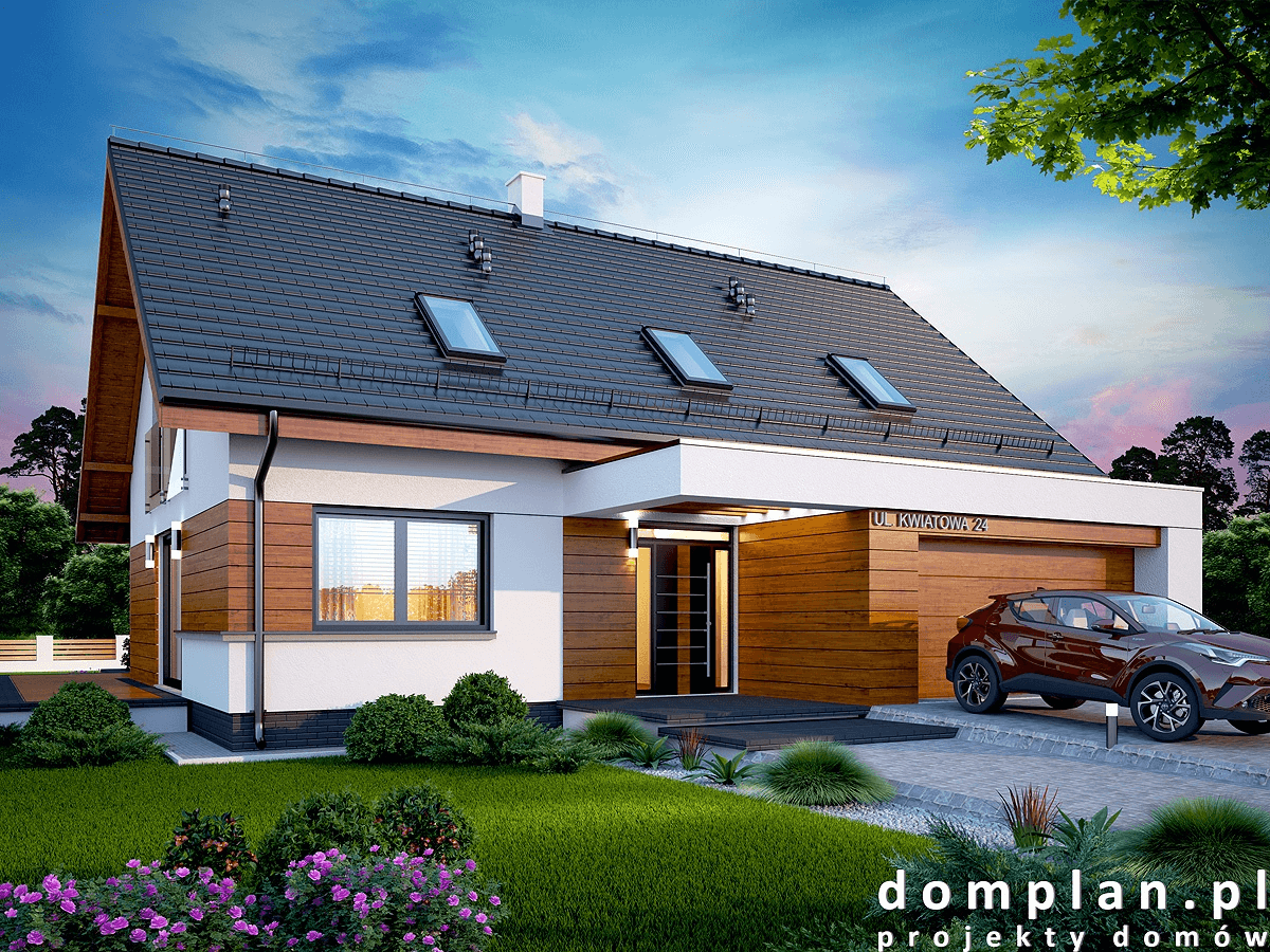 Wizualizacja domu jednorodzinnego Kaminero