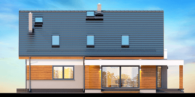 Elewacja ogrodowa domu Kaminero lux