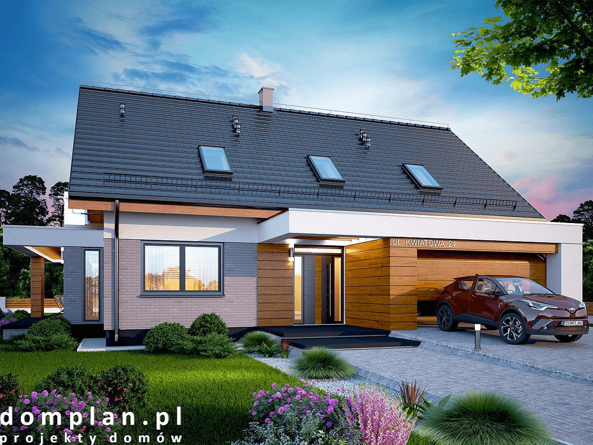 Wizualizacja domu jednorodzinnego Kaminera lux