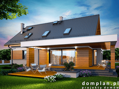 Wizualizacja domu jednorodzinnego Kaminera lux