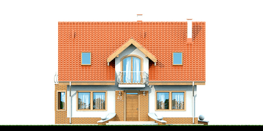 Elewacja frontowa projektu domu Karmelita bez garażu