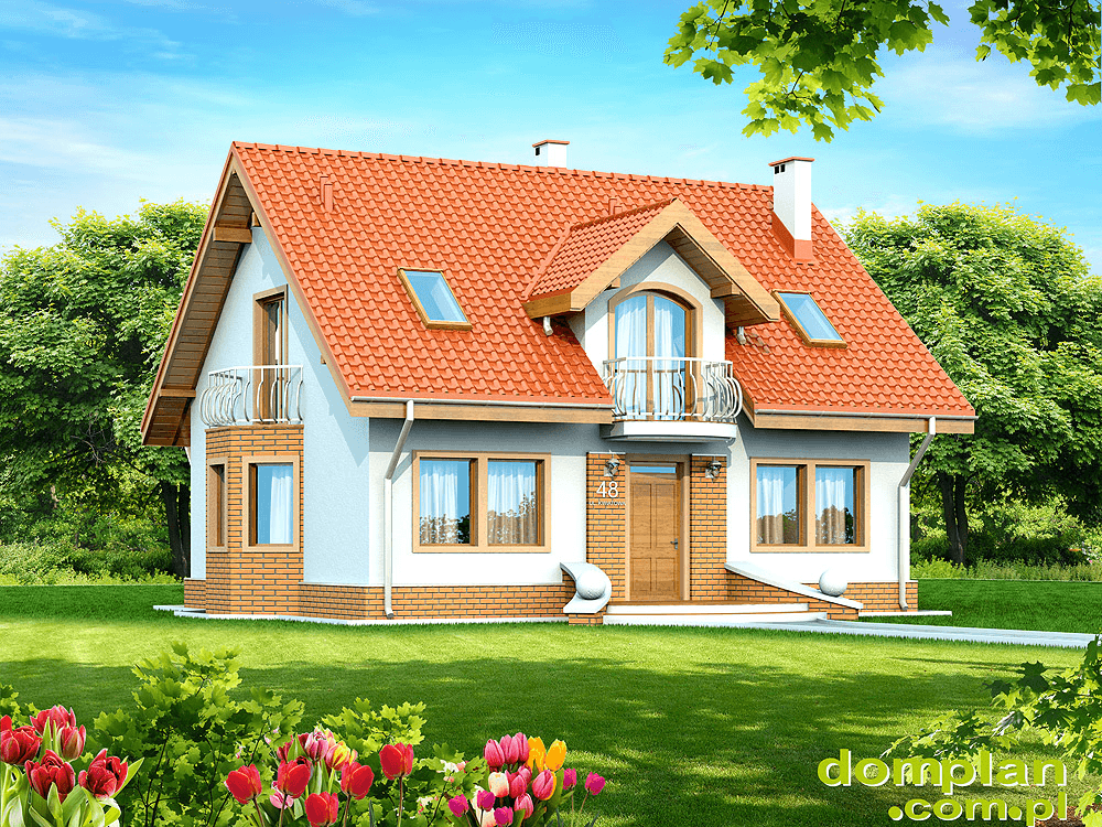 Wizualizacja domu jednorodzinnego Karmelita bez garażu