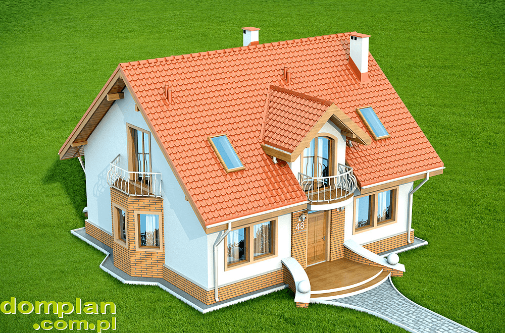 Wizualizacja domu jednorodzinnego Karmelita bez garażu