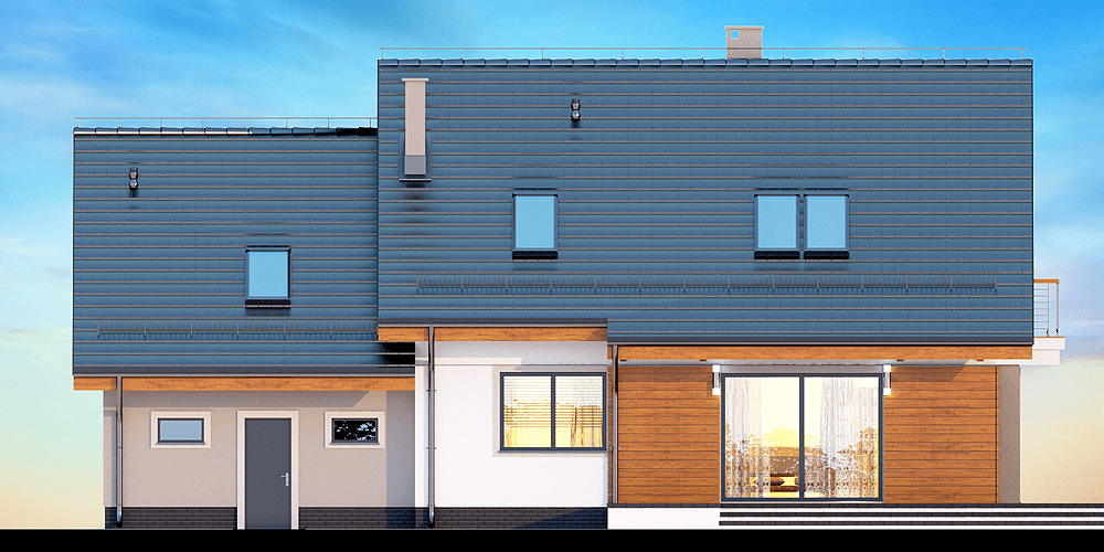 Elewacja ogrodowa domu Karmelita bis 2M