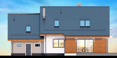 Elewacja ogrodowa domu Karmelita bis 2M