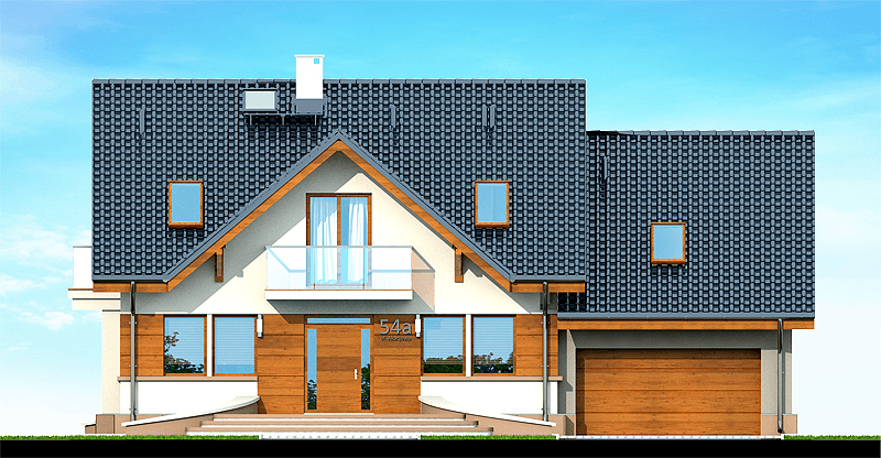 Elewacja frontowa domu Karmelita gold 2M