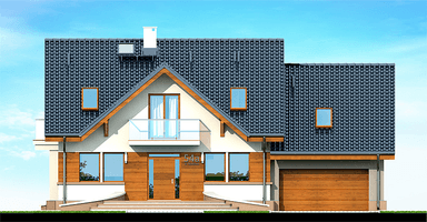 Elewacja frontowa domu Karmelita gold 2M