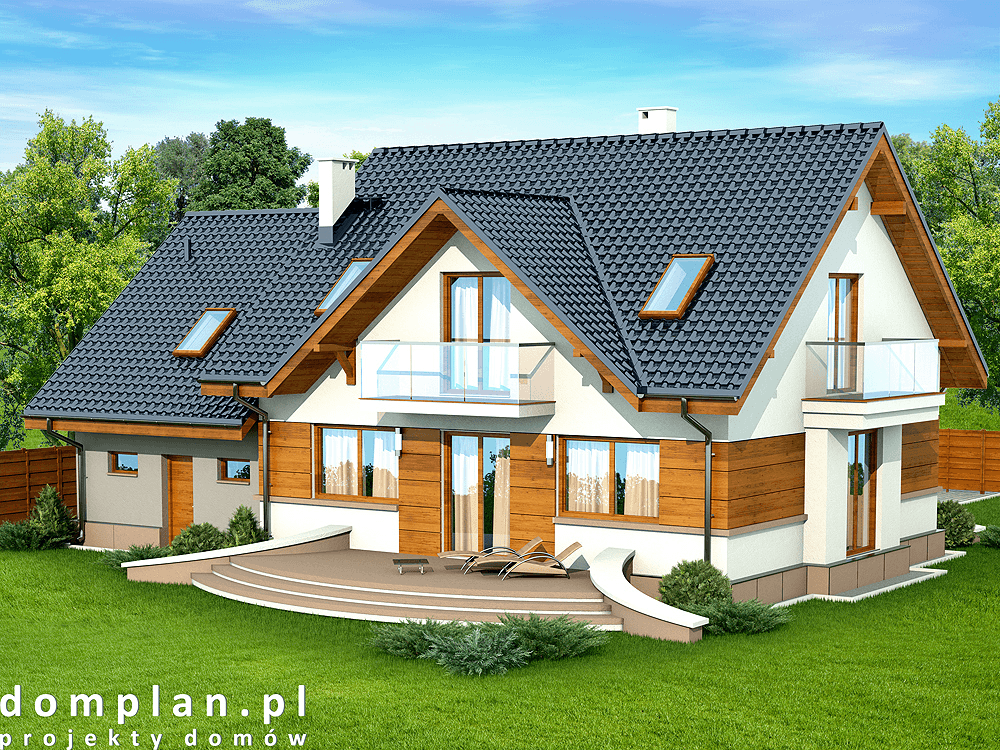 Wizualizacja domu jednorodzinnego Karmelita gold 2M