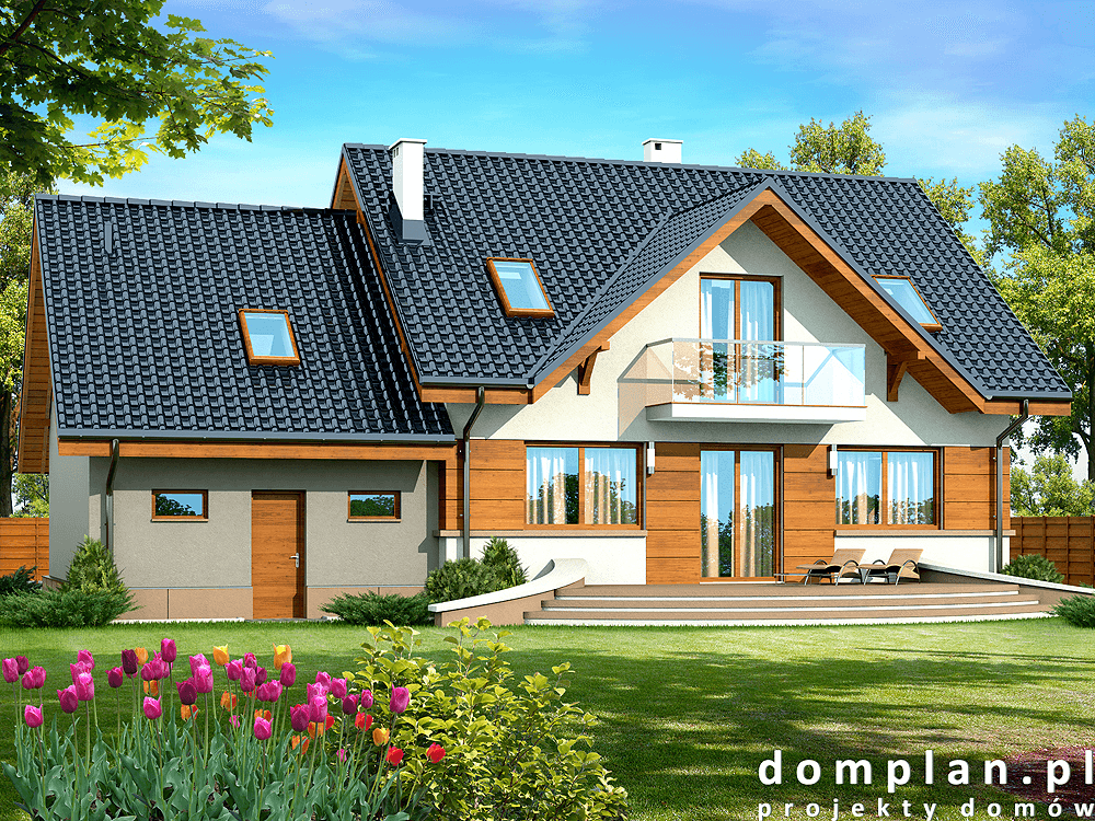 Wizualizacja domu jednorodzinnego Karmelita gold 2M