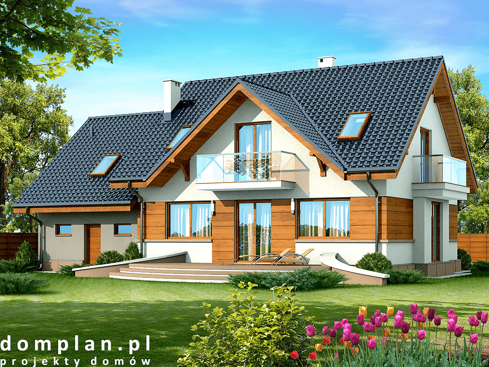 Wizualizacja domu jednorodzinnego Karmelita gold 2M