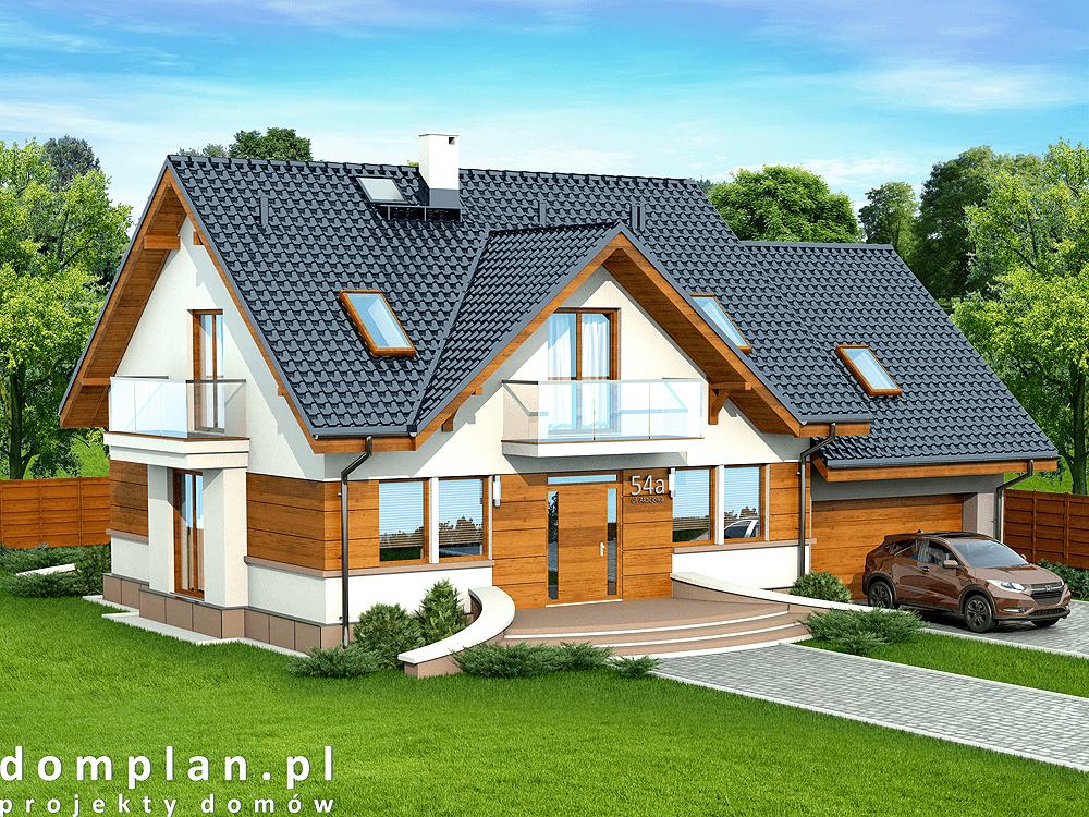 Wizualizacja domu jednorodzinnego Karmelita gold 2M