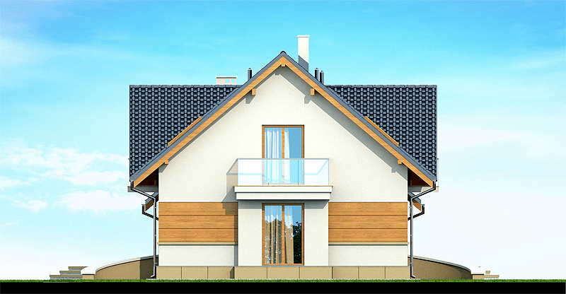 Elewacja boczna domu Karmelita gold