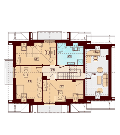 Rzut poddasza domu jednorodzinnego Karmelita gold