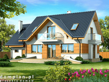 Wizualizacja domu jednorodzinnego Karmelita gold
