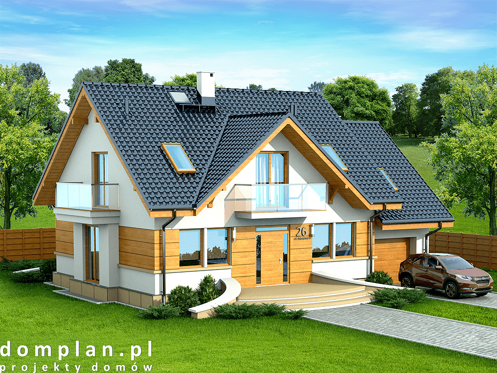 Wizualizacja domu jednorodzinnego Karmelita gold