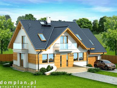 Wizualizacja domu jednorodzinnego Karmelita gold