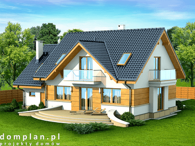 Wizualizacja domu jednorodzinnego Karmelita gold