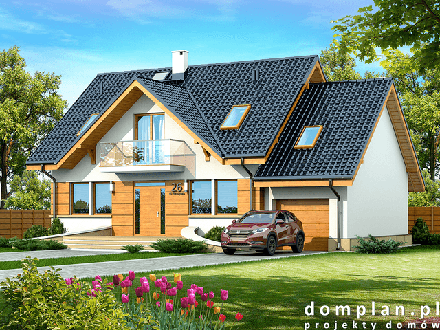 Wizualizacja domu jednorodzinnego Karmelita gold