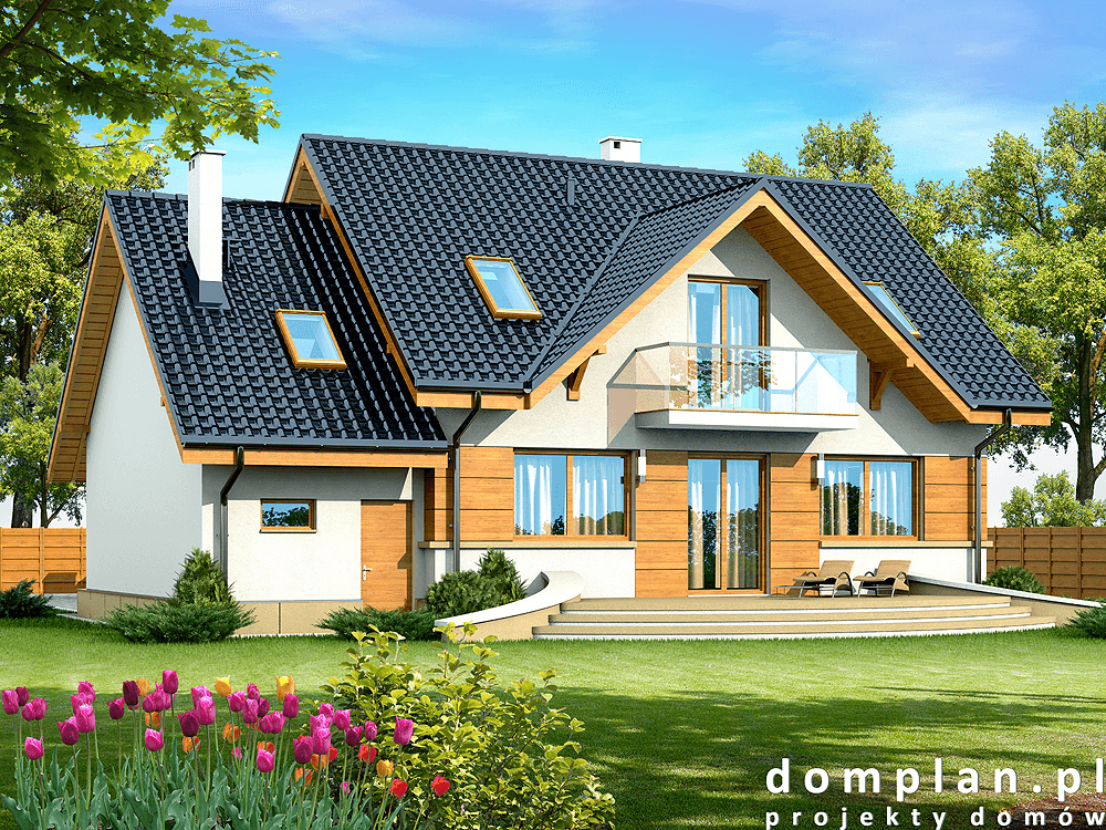 Wizualizacja domu jednorodzinnego Karmelita gold